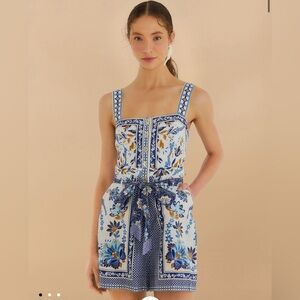 Farm Rio Off-White Ana Tapestry Lenzing™ Ecovero™ Euroflax™ Romper